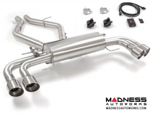 Alfa Romeo Giulia Performance Exhaust - 2.9L QV - Ragazzon - Evo Line - Axle Back w/ Electronic Operated Valve - Dual Exit/ Quad Stainless Steel Tips 